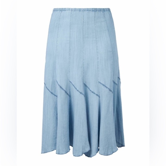 Joan Vass Brenna Angled Seamed Midi Denim Pull on Skirt Size 2X - Picture 1 of 6